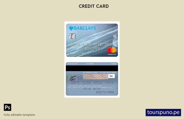 lista para imprimir plantilla de mastercard del banco Barclays del Reino Unido